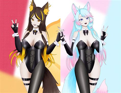 indie vtuber silvervale and sinder bunny outfits l by jnoble146 on deviantart
