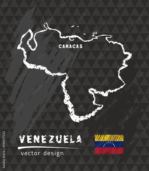 Map Of Venezuela Chalk Sketch Vector Illustration Stock Vector Adobe