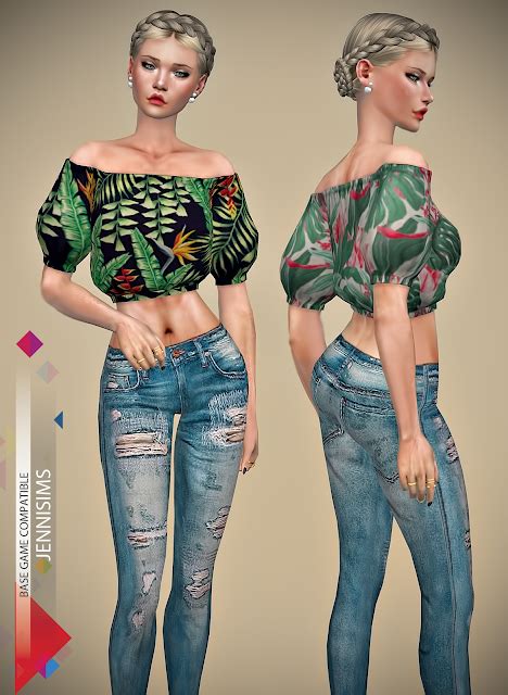 Jennisims Downloads Sims 4base Game Compatible Blouse 30 Swatches