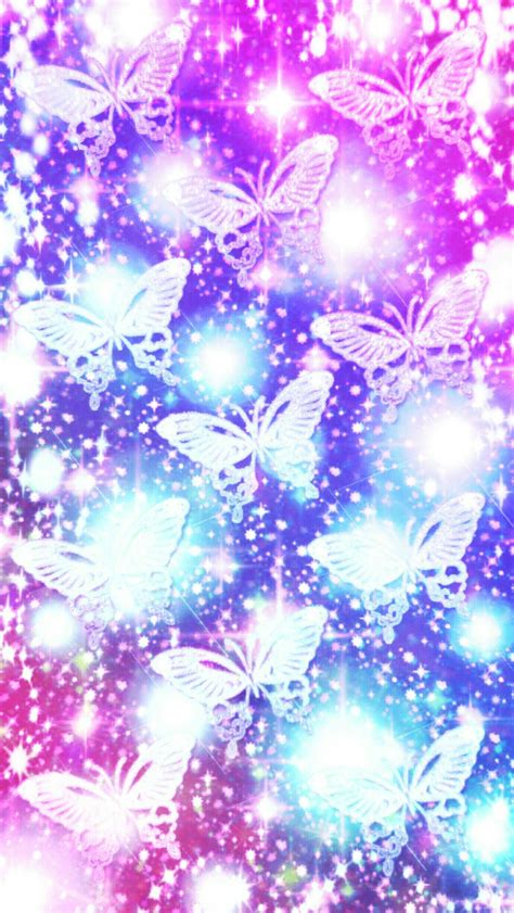 Glittery Butterflies Butterfly Wallpaper Purple