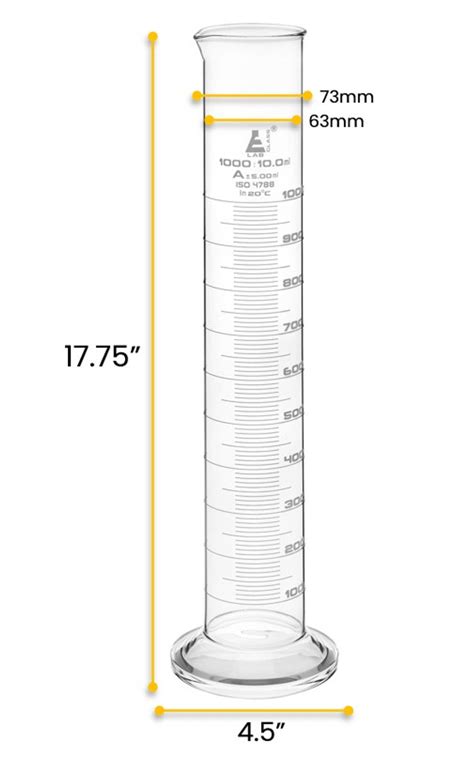 Graduated Cylinder 1000ml Class A Tolerance 500ml Round Base