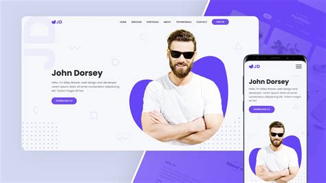 Complete Responsive Portfolio Website Using Html And Css And Javascript