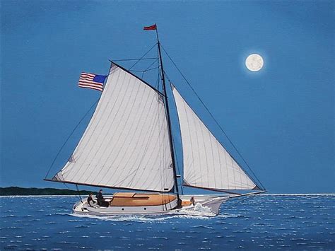 Robert Roark American 20th Century Moonlight On The Bay