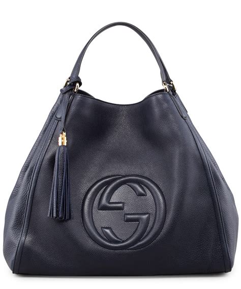 Navy Blue Designer Leather Handbag