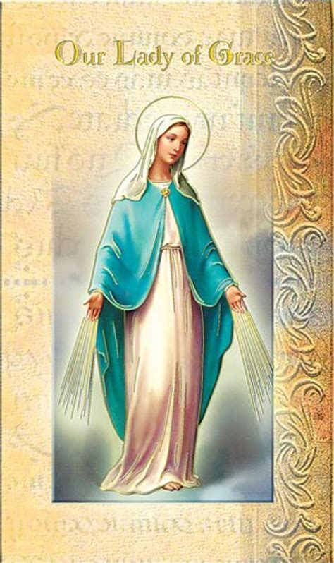 Our Lady Of Grace Bifold Holy Card Information And Prayer 5 14 X 3 14 F5277 Fc