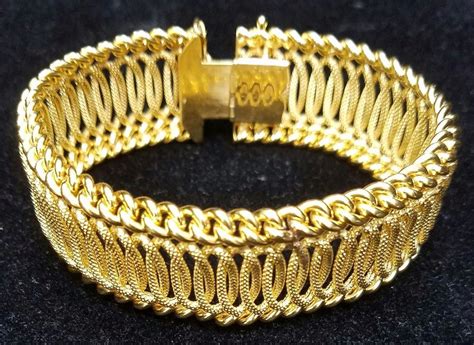 Vintage 1970's 9ct gold gate bracelet, 29.8g fully hallmarked. Vintage Cartier 18k Gold Bracelet Estate Signed Jewelry Pre Owned Italy 750 | 18k gold bracelet