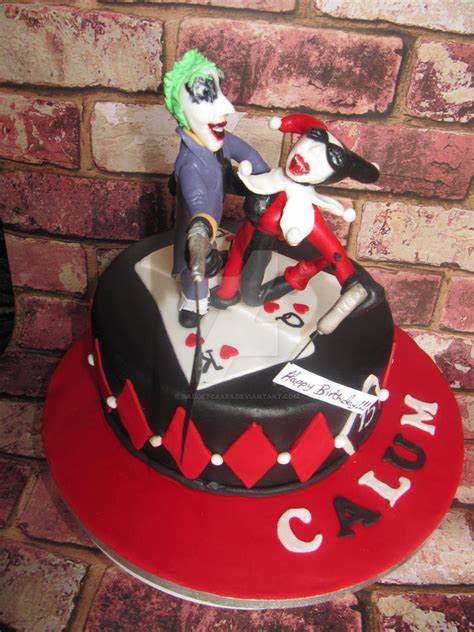 Joker And Harley Quinn Cake With Edible Figures By Gadgetcakes On