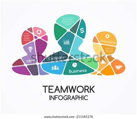 Vector Teamwork Infographic Template Partnership Presentation Stock
