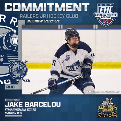 Jake Barcelou Commits To Framingham State Worcester Railers Jhc