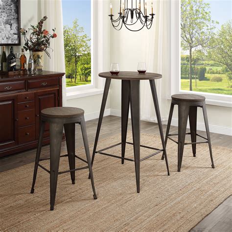 Round Bar Table And Chairs Pub Table Round Kitchen Dining Tables You