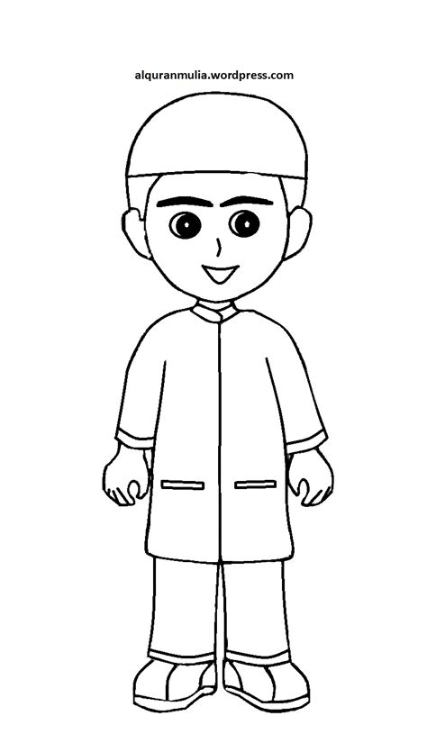 Download 31 Gambar mewarnai anak muslim