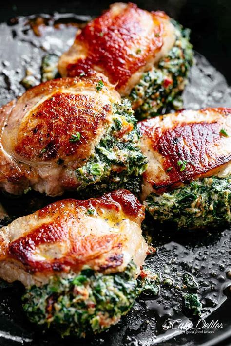 Smokers are an amazing way to cook almost any meat. Creamed Spinach Stuffed Pork Chops - Cafe Delites