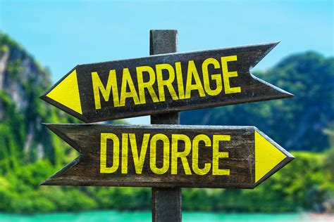 Marriage Divorce Signpost In A Beach Background Lawyer And Mediator