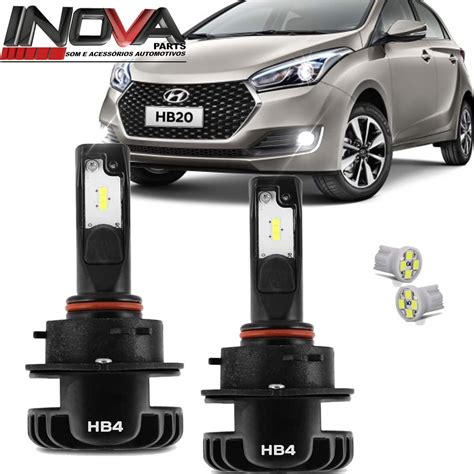 kit lampada super led plus para farol de milha hyundai hb20 2016 a 2019