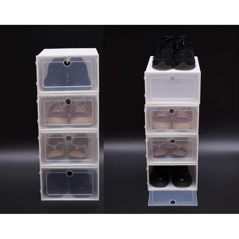 Buy 20 Pcs Shoe Storage Boxesclear Plastic Clamshell Shoebox Stackable Shoe Organizer Foldable