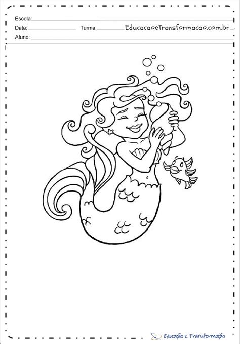 Desenhos Da Sereia Iara Para Colorir E Imprimir Educação E Transformação