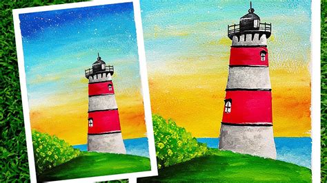 Easy Acrylic Lighthouse Painting Step By Step For Beginners Acrylic