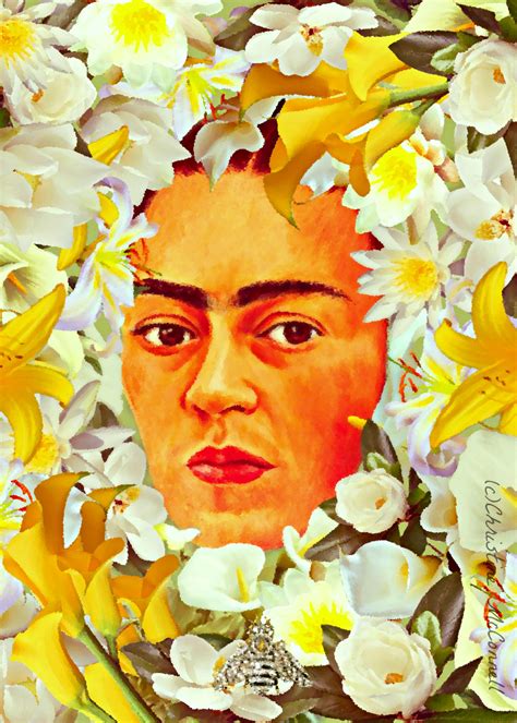 Frida Kahlo Floral Veil After Self Portrait With Veil Digital Painting