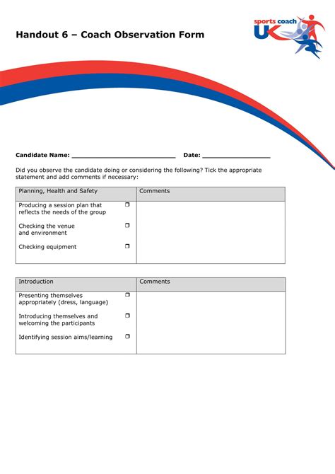 Free 5 Coach Observation Forms In Pdf Ms Word