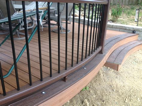 Double Pictured Trex Curved Deck Built In Deck Lights Add A Great