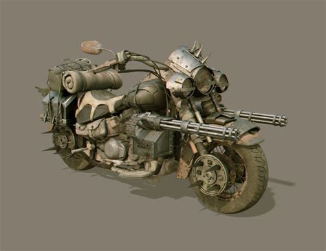 Artstation Heavy Wasteland Motorcycle Misuo Wu Mad Max Motorcycle