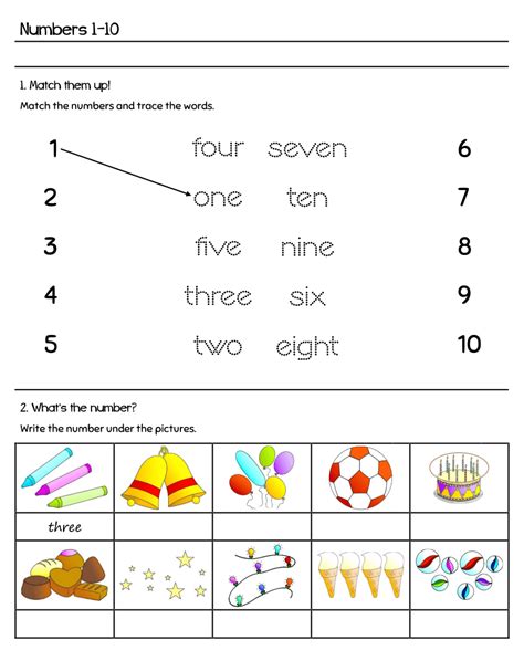 Tracing Numbers Worksheets 1 10 Tracing Numbers 1 10 Number Words And