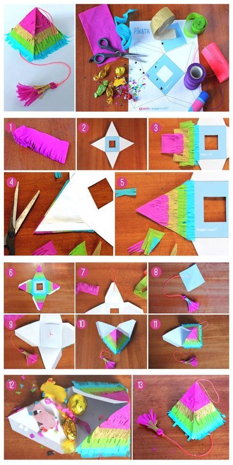 Create the fringing by cutting the different colour tissue paper packs into 3cm wide strips, then make 2cm long cuts along each strip. Must-Try DIY Mini Piñata Ideas Kids Will Love | Mini ...