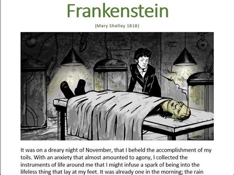 19th Century Frankenstein Workbook Teaching Resources