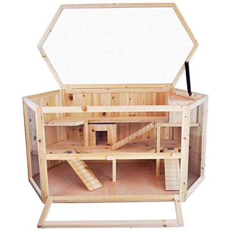 Niteangel Large Wooden Hamster Cage 455 X 235 X 23 Inches Animals