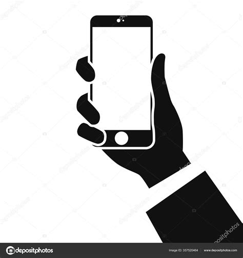 Smartphone Hands Isolated White Background Mans Hand Holding Phone