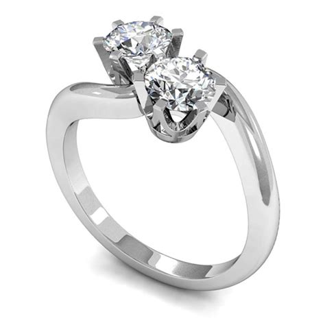 2 Stone Diamond Engagement Ring Rex Setting