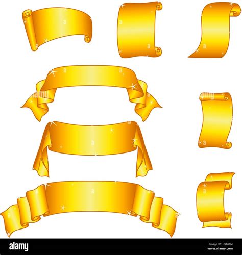 Golden Banners Set Stock Vector Image And Art Alamy