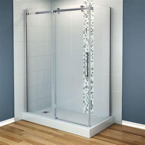 Maax Halo 60 In X 33 78 In Frameless Corner Shower Enclosure In Chrome 105946 900 084 100