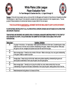 Choose the highlighted text to view a player evaluation form. Printable little league baseball player evaluation form ...