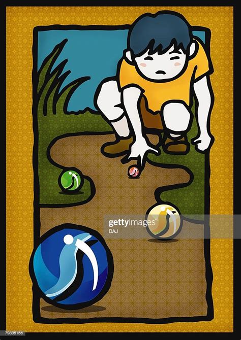 Boy Playing With Marbles Front View High Res Vector Graphic Getty Images