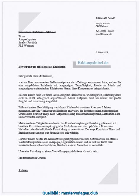 Kreativ Ausbildung Erzieherin Vorlage Bewerbung Erzieher ...