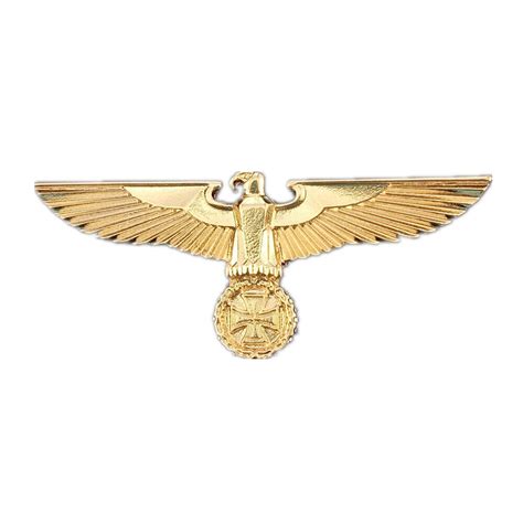 Ww2 German Eagle Badge Germany Iron Cross Medal Insignia Gold Wings Pin