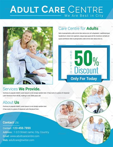 Adult Day Care Center Flyer Design Template In Psd Word