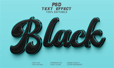 Black 3d Text Effect Psd File Gráfico Por Imamul0 · Creative Fabrica