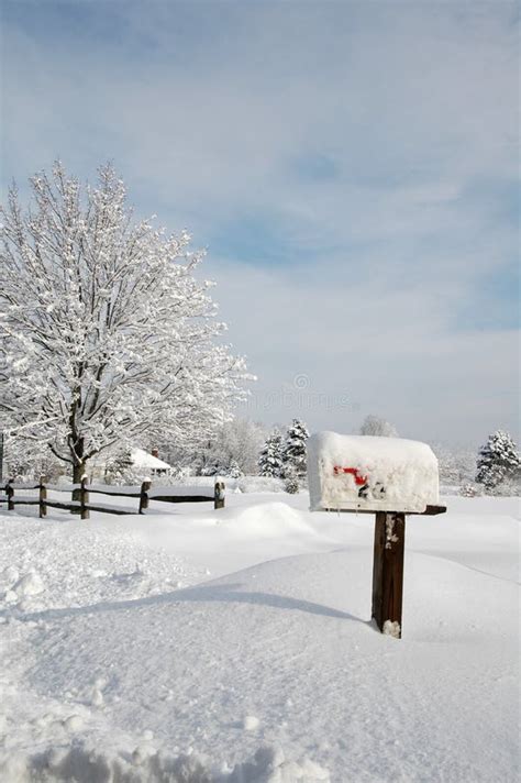 Snow Covered Mailbox Stock Photo Image Of January Cold 7820840