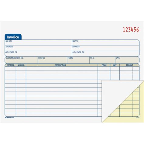 Adams Business Forms Adam Invoice Book Two Part Carbonless 7 1516
