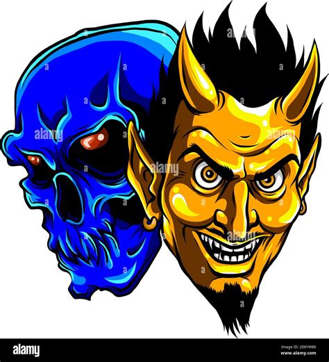 Devil Demon Head Vector Illustration Hi Res Stock Photography And