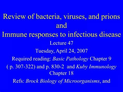 Ppt Review Of Bacteria Viruses And Prions And Immune Responses To