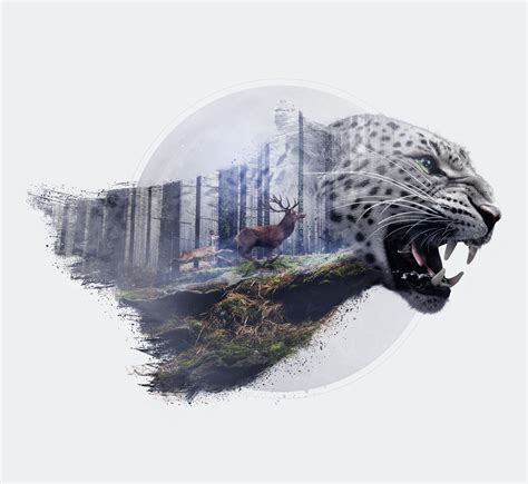 Check Out My Behance Project Leopard Double Exposure