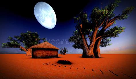 African Village At Night Stock Photo Image Of South 46087054