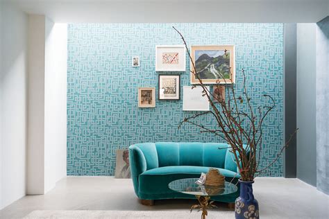 Enigma By Farrow And Ball Teal Wallpaper Direct