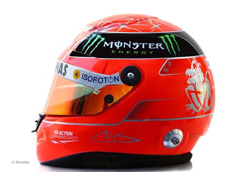 The 2012 Helmet Side View Of Michael Schumacher Of The Mercedes Amg