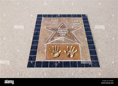 Krakow Poland 31 July Handprints Of Roman Polanski The Famous Film Director On The Walk Of