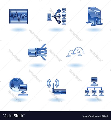Computer Network Icons Royalty Free Vector Image