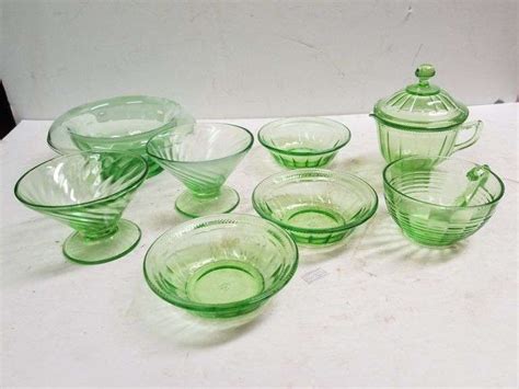 Assorted Green Depression Uranium Glassware Trice Auctions